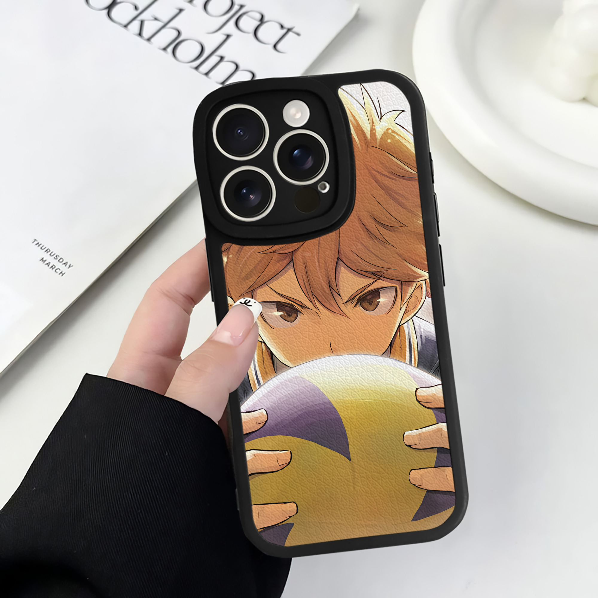 （画像用） ハイキュー!! Haikyu!! 【iPhone 16シリーズ対応】シリコンスマホケース（レザー調） 材質：シリコン